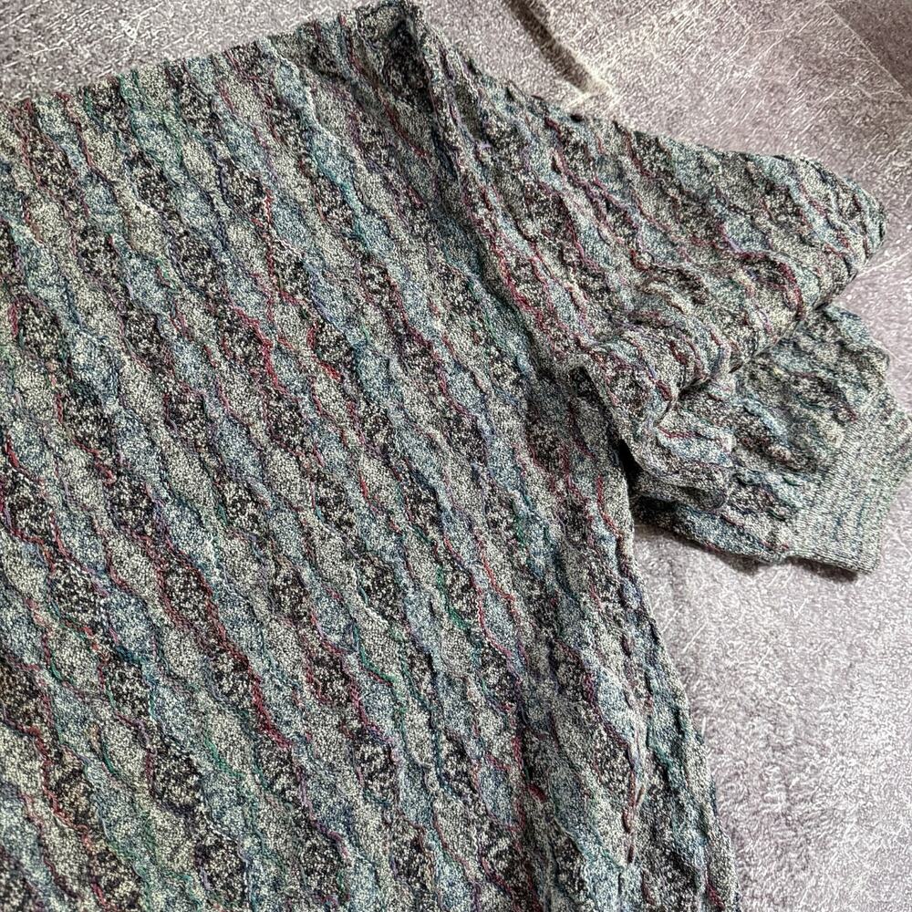 Men's Vintage 90's Tundra Canada Gray Coogi Like Textured Crewneck Sweater Sz L - Picture 3 of 4